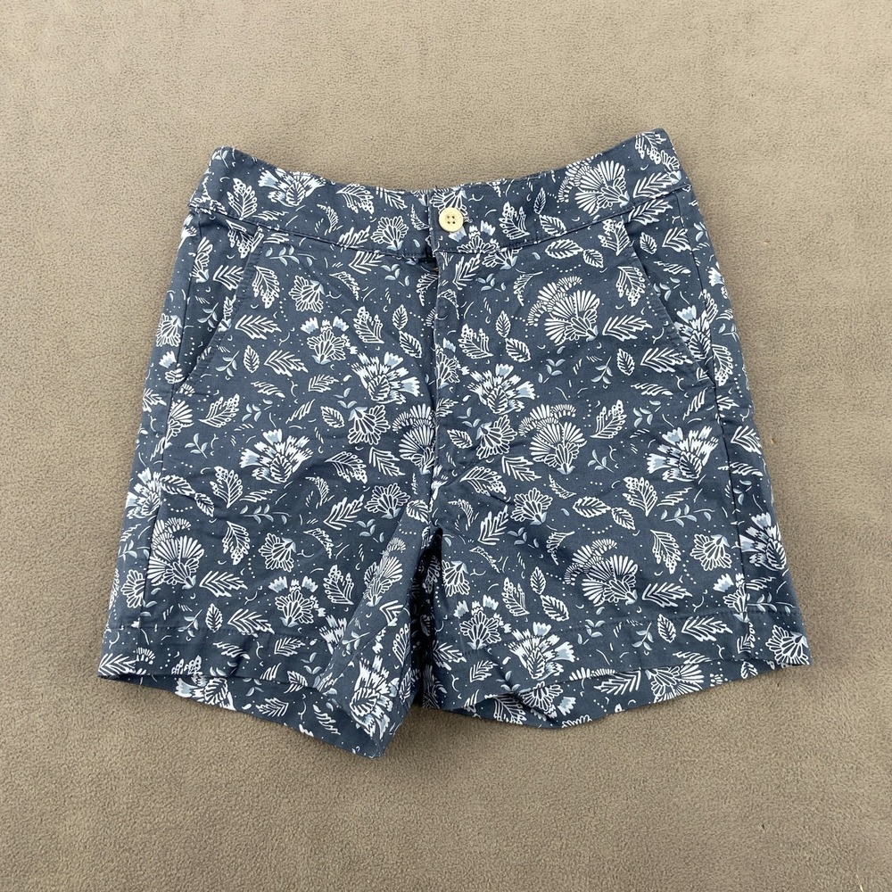 Jachs Girlfriend Chino Shorts Womens Small Blue‎ Floral Cotton Stretch High Rise